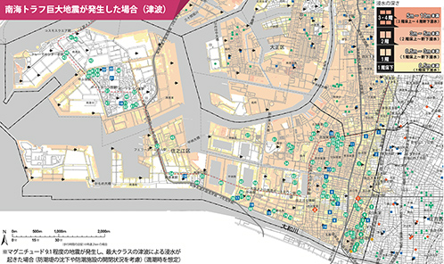 南海トラフ巨大地震が発生した場合（津波） 図
