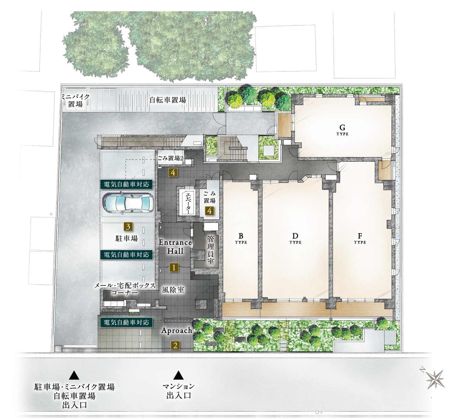 カームステージ敷地配置図イラスト