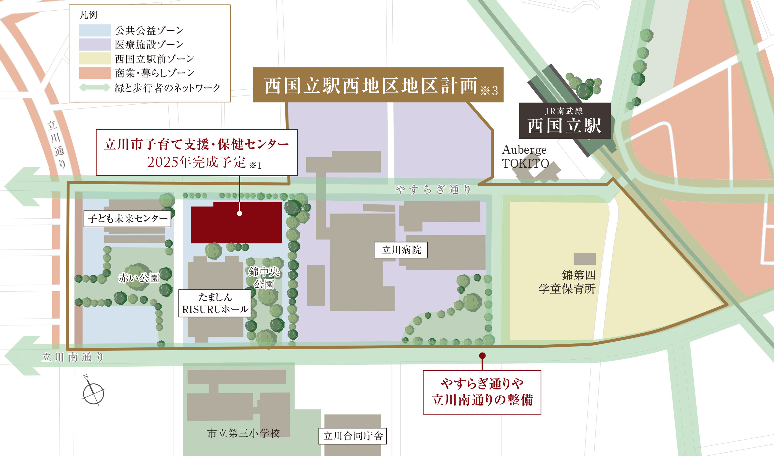 西国立駅西地区地区計画概念図